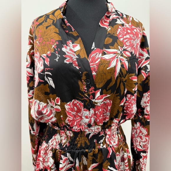 Zara Floral Printed Long Sleeve Mini Dress - Picture 2 of 7